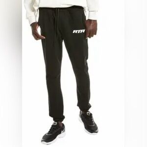 RtA brand Owen Black Collegiate Men's Streetwear Loungewear Sweatpants Sz S EUC